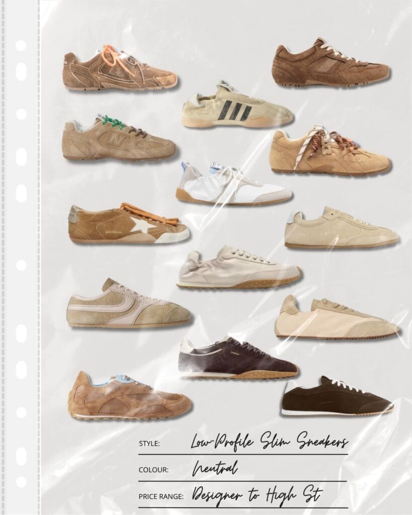 Neutral low-profile slim sneakers
