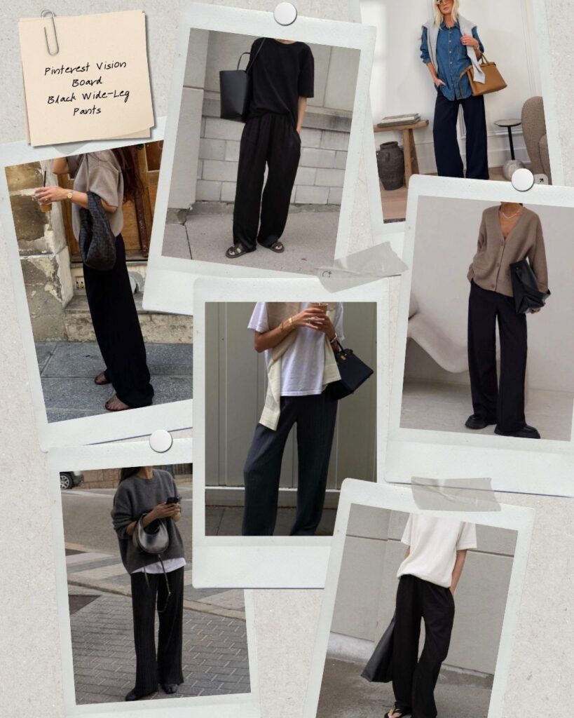 black wide-leg pants