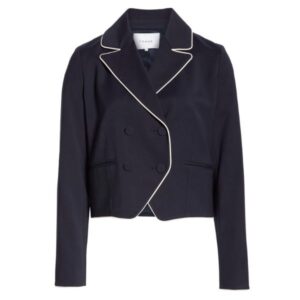 FRAME Piped Cropped Blazer