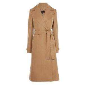 Karen Millen Camel New Wool Investment Wrap Coat