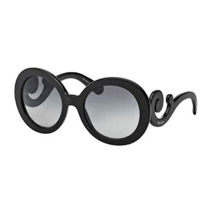 Prada Gradient Round Scroll Sunglasses, Black
