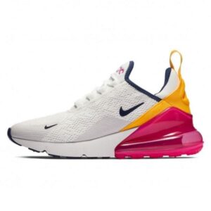 Nike Women’s Air Max 270 Running Shoe – Summit White/Midnight Navy/Laser Fuchsia