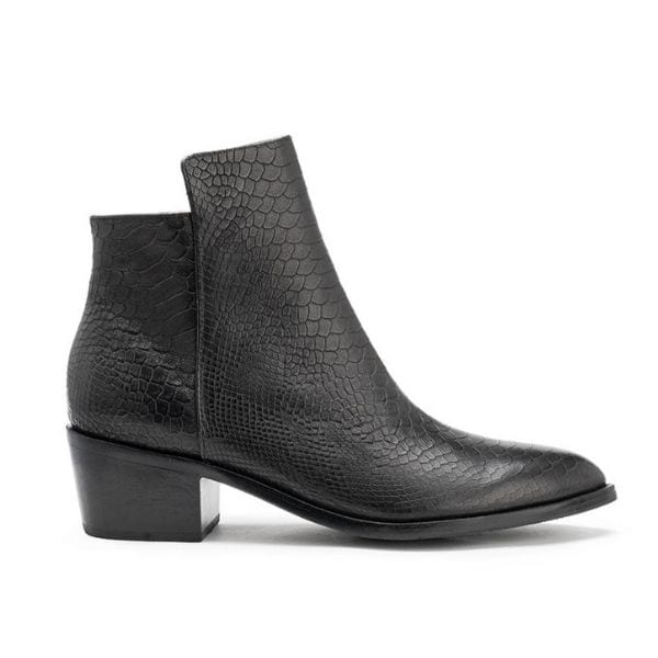 CHAOS & HARMONY Assemble  Black Croc Ankle Boot