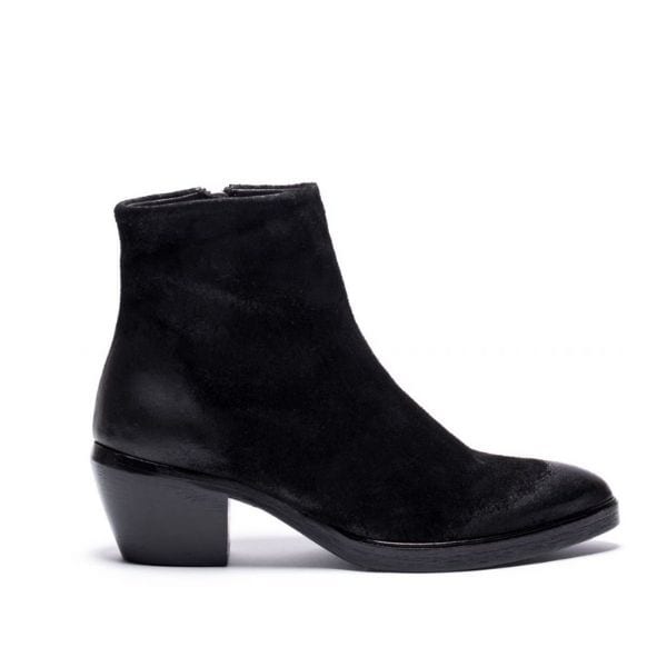 The Last Conspiracy MAE waxed suede Black Ankle Boot