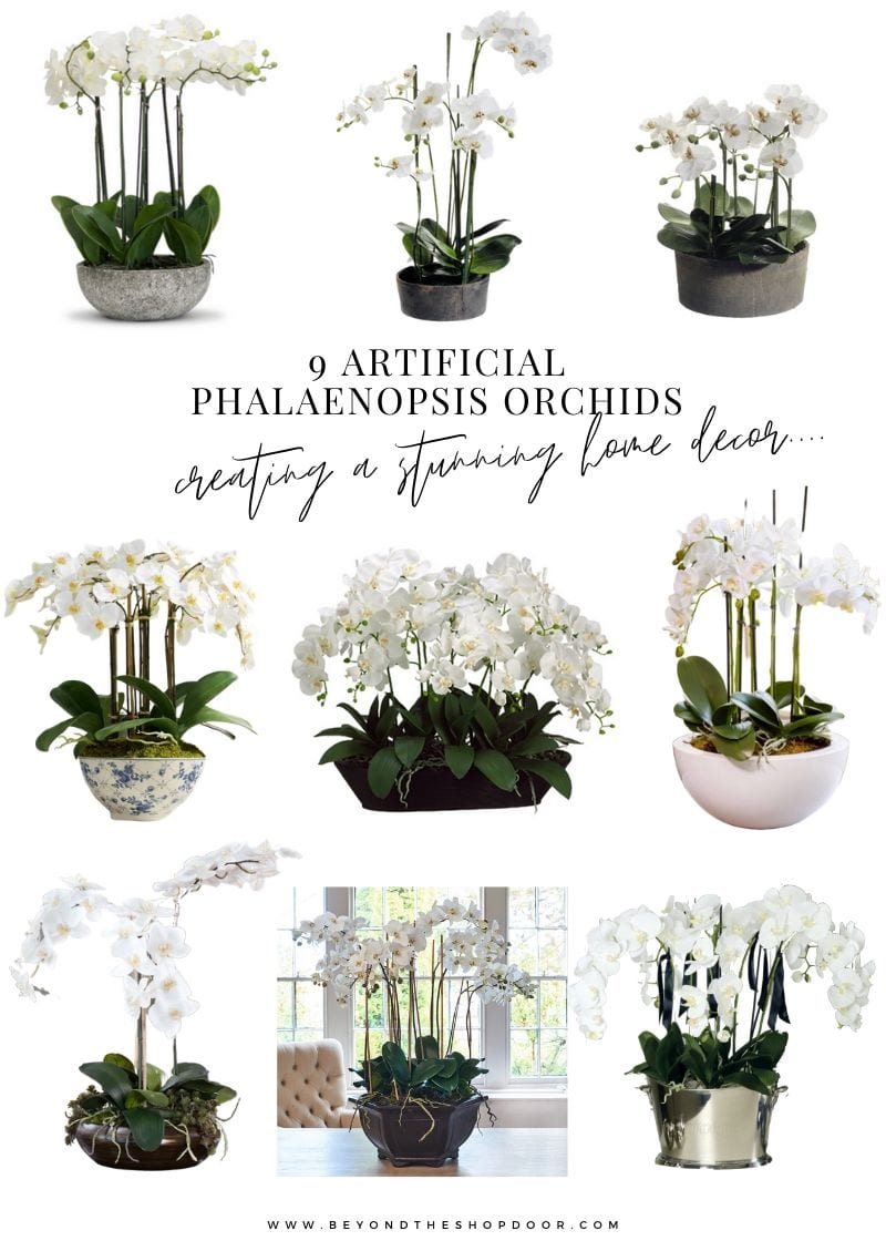 9 Artificial Phalaenopsis Orchids | Home Decor
