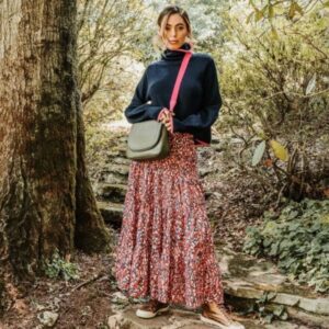 Elms and King Byron Tiered Maxi Skirt Animal Instinct