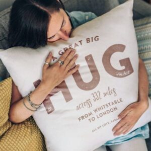 Personalised ‘Hug Across The Miles’ Locations Cushion