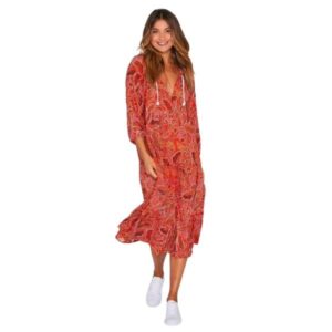 Cartel & Willow|Cali Rope Maxi Dress- Red Persian | Millie Rose