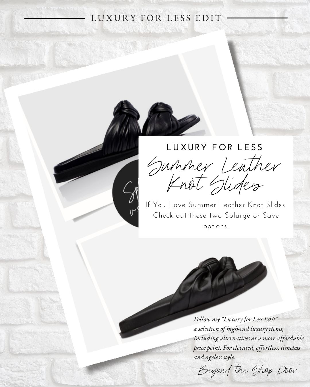Summer Leather Knot Slides - Splurge vs Steal Dear Frances Tye Slide