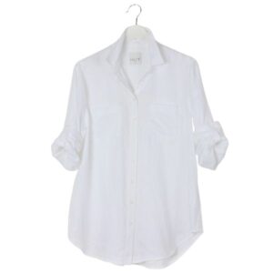 White Boyfriend Linen Shirt | HUT
