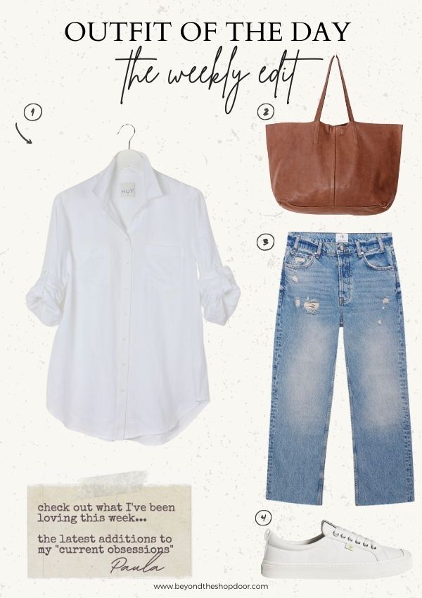 Boyfriend Linen Shirt Outfit of the Day.