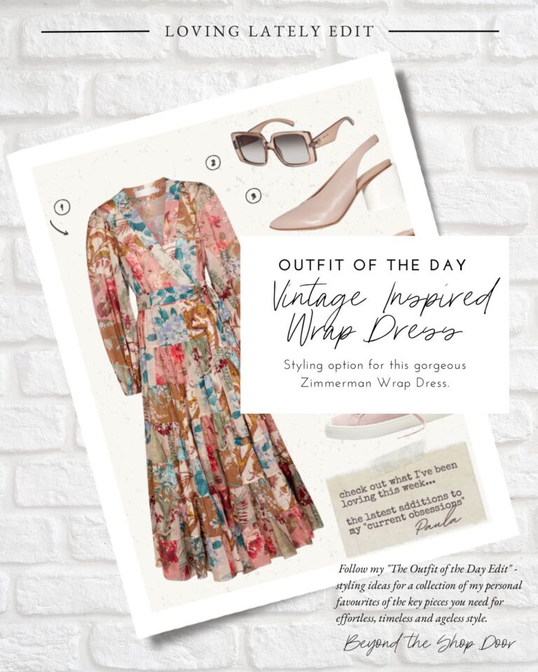 Vintage Inspired Midi Wrap Dress Outfit - Outfit of the Day