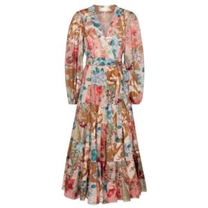 ZIMMERMANN | CASSIA PATCH WRAP MIDI DRESS