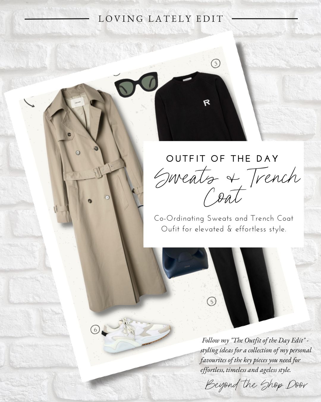 Effortlessly Stylish Trench Coat Outfit with Coordinating Sweats