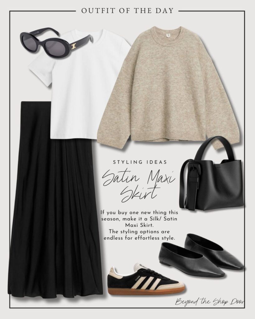 Satin Maxi Skirt Outfit - Arket