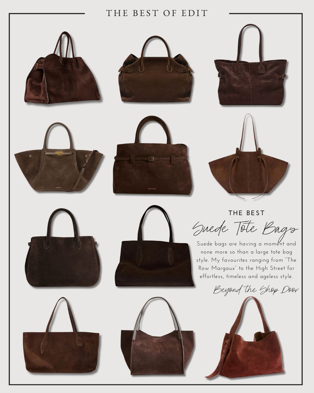 Brown Suede Tote Bags